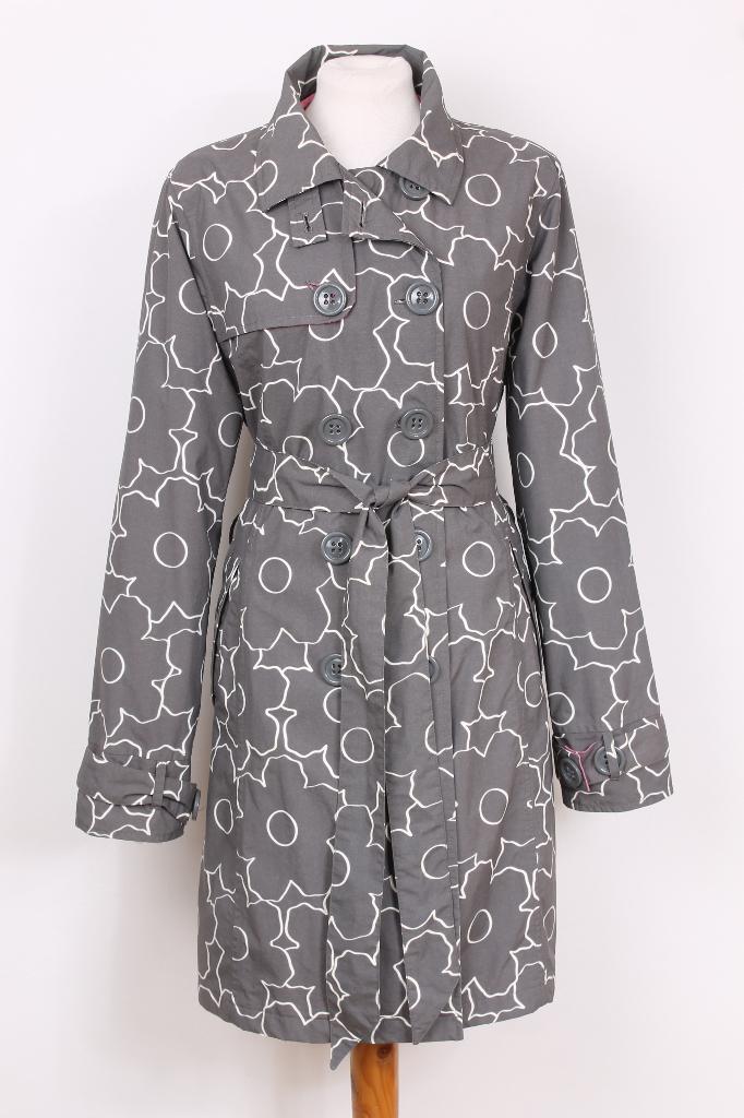 Zomer! Trenchcoat Happy Rainy Days maat 42, Maat 42/44 (L), Ophalen of Verzenden, Zo goed als nieuw, Grijs