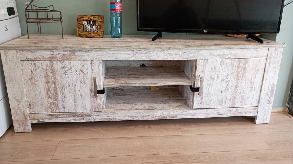 TV meubel met opbergruimte en kastjes - 180x50x45 cm, Huis en Inrichting, Kasten | Televisiemeubels, Gebruikt, 150 tot 200 cm