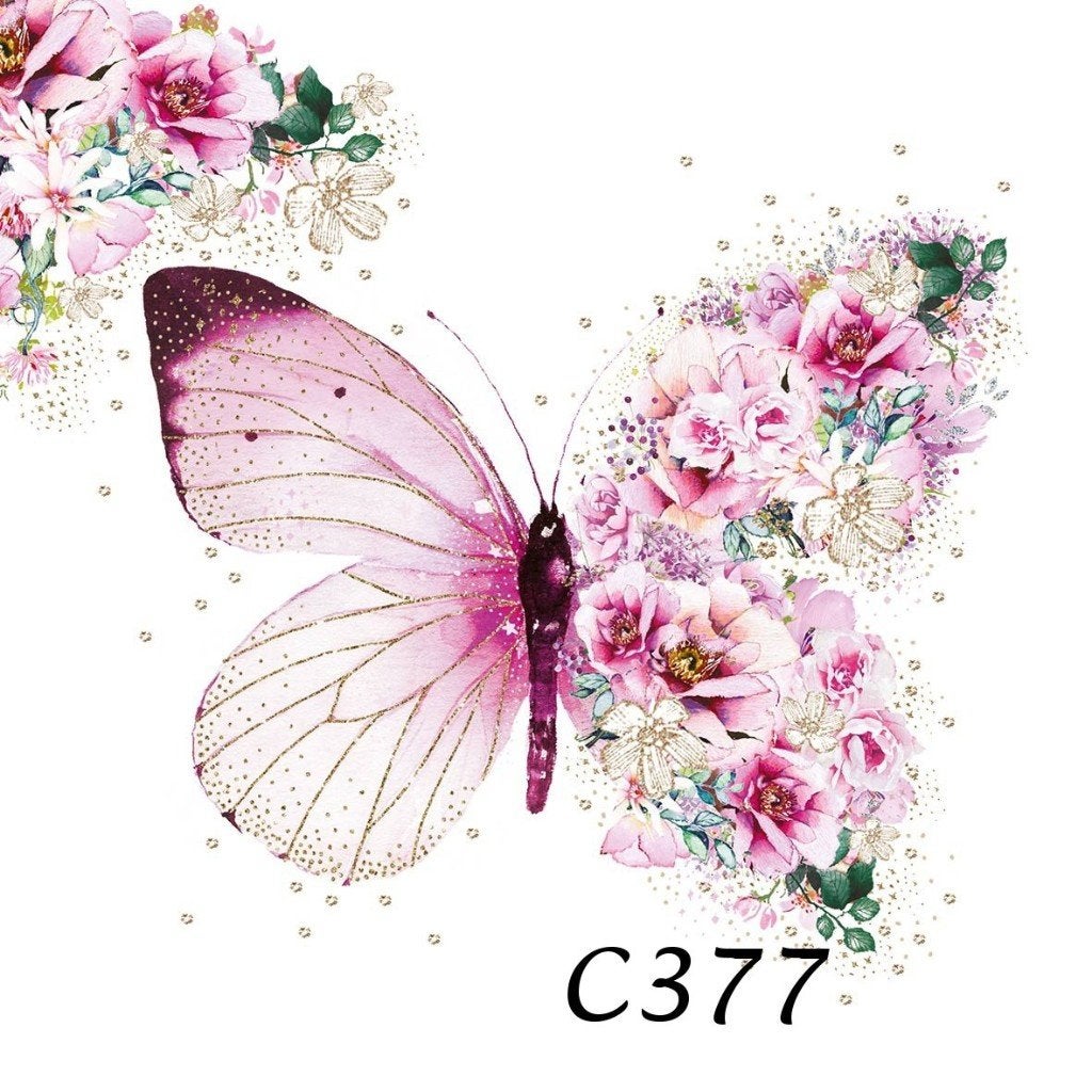 Servetten decoupage/bullet journal – vlinder C377, Verzenden, Nieuw