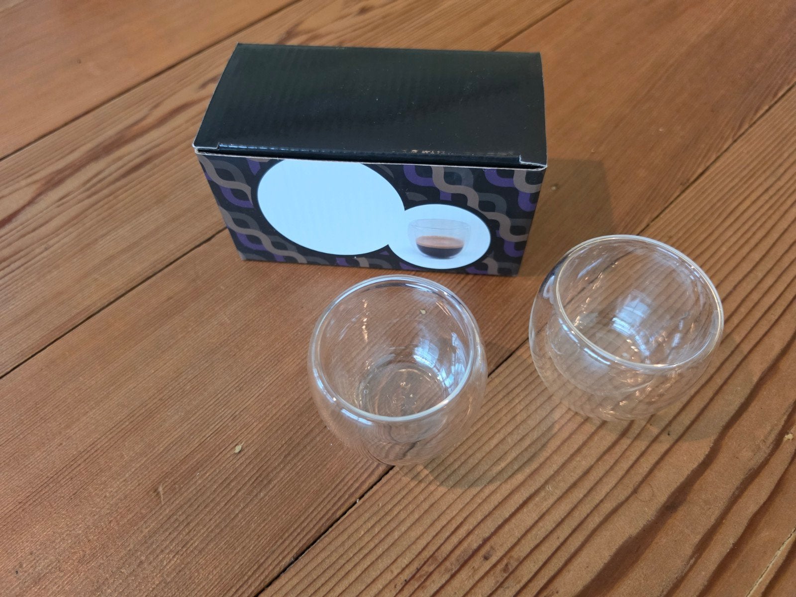 Set van 2 dubbelwandige glazen - espresso, Huis en Inrichting, Keuken | Servies, Glas of Glazen, Overige merken, Ophalen of Verzenden