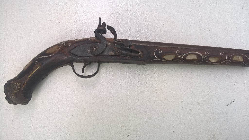 TE koop aangeboden mooi vuursteen pistol/flintlock, Ophalen of Verzenden, Gebruikt