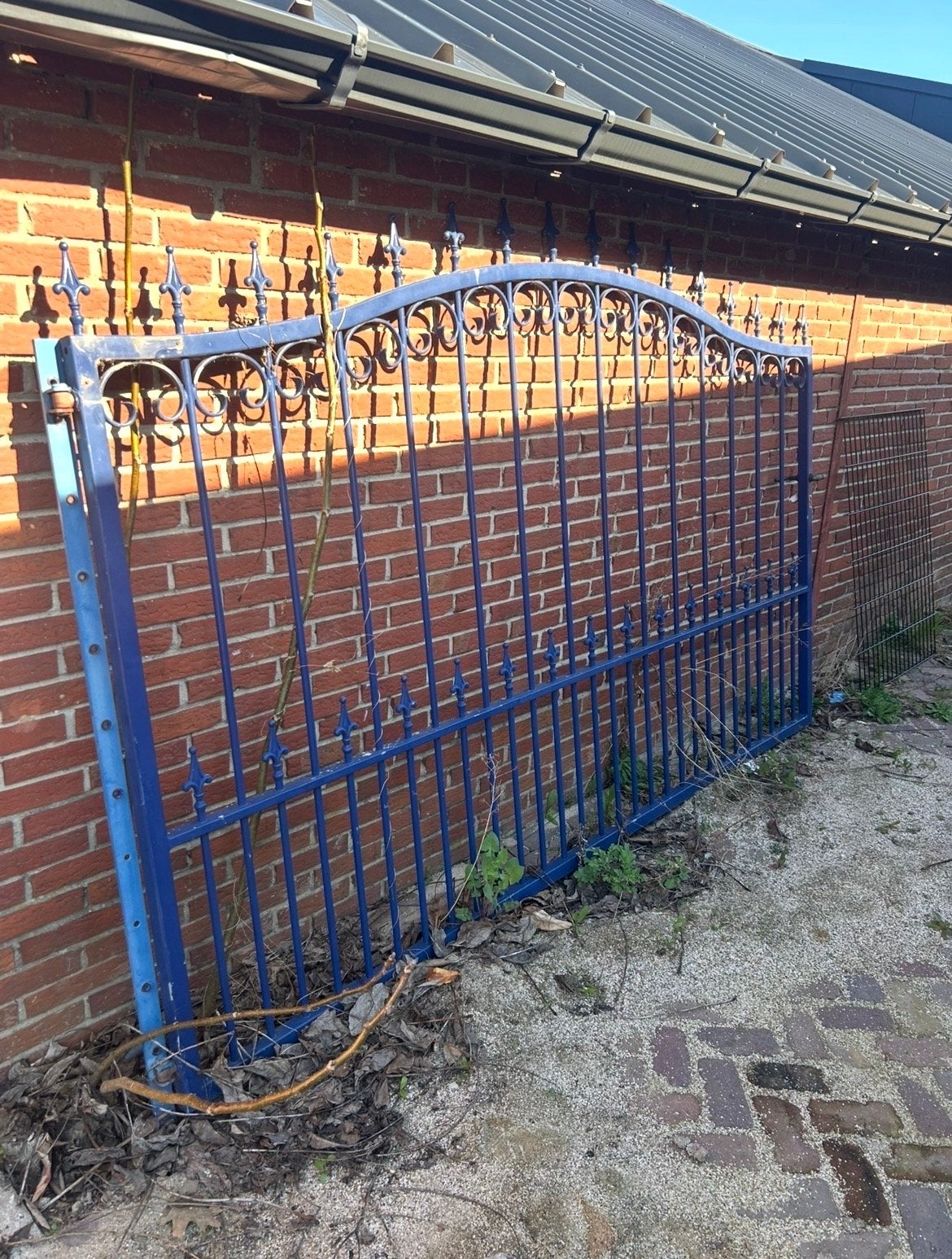 Blauw sierpoort 287x163/183 cm, Tuin en Terras, Ophalen, Met poort, Gebruikt, Sierhekwerk