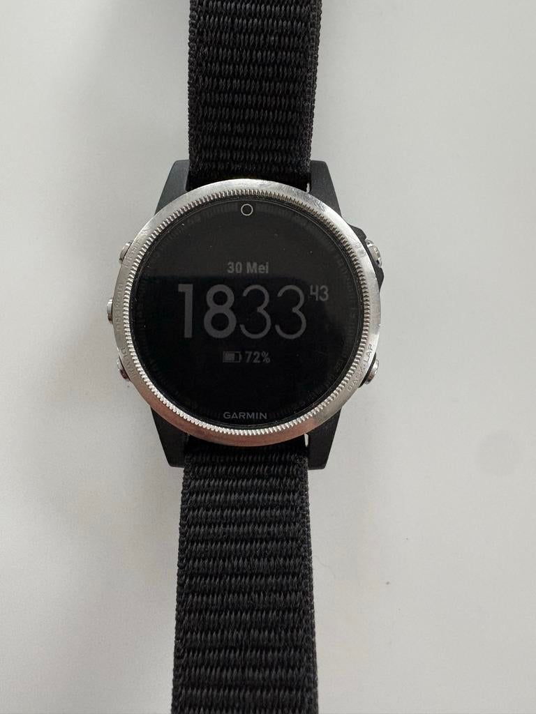 Garmin Fenix 5S- Zwart/Zilver GPS Smartwatch, Zwart, Ophalen of Verzenden, Waterdicht, Android