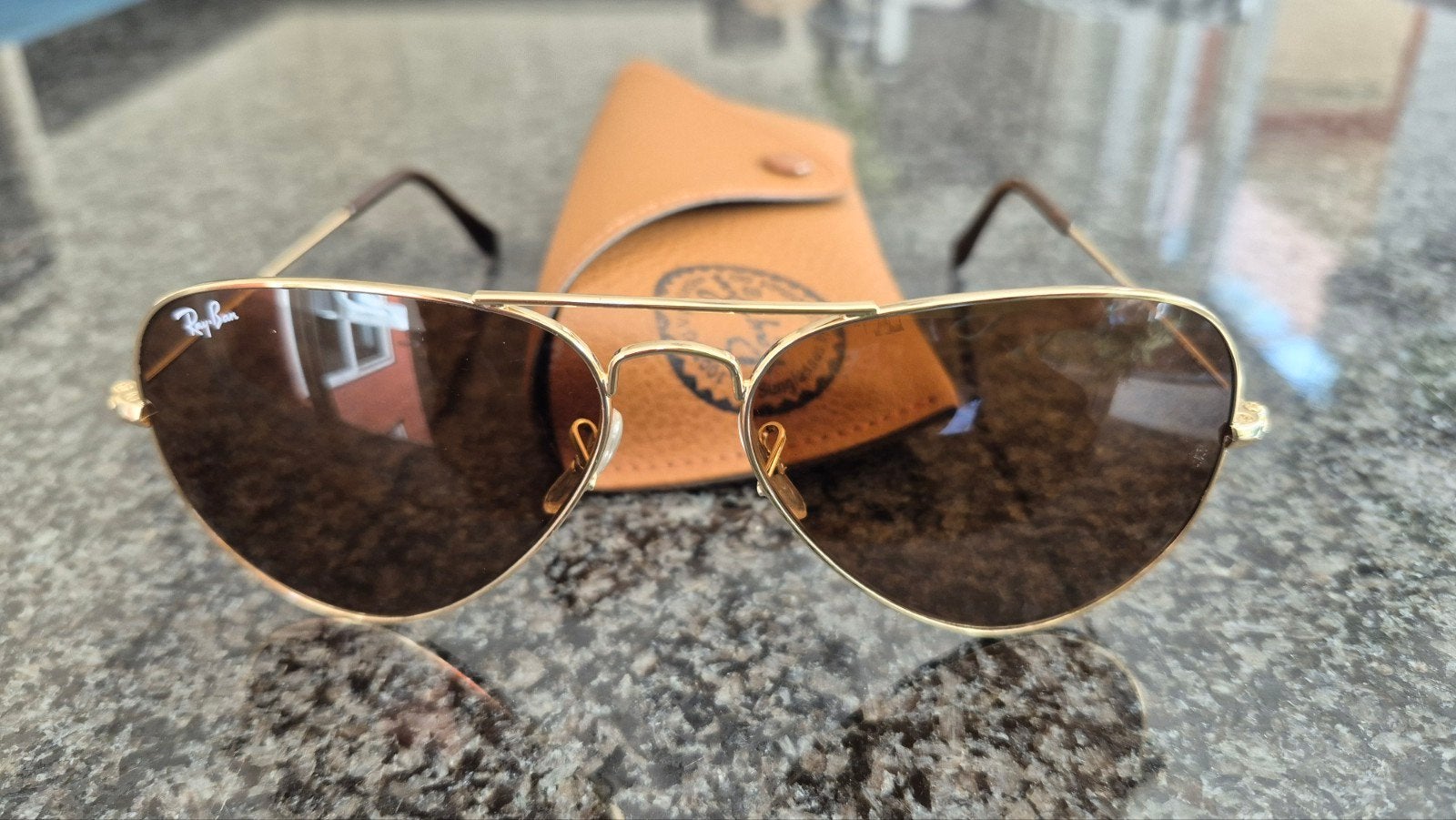 Ray-Ban Aviator zonnebril, Zonnebril, Bruin, Ophalen of Verzenden, Zo goed als nieuw
