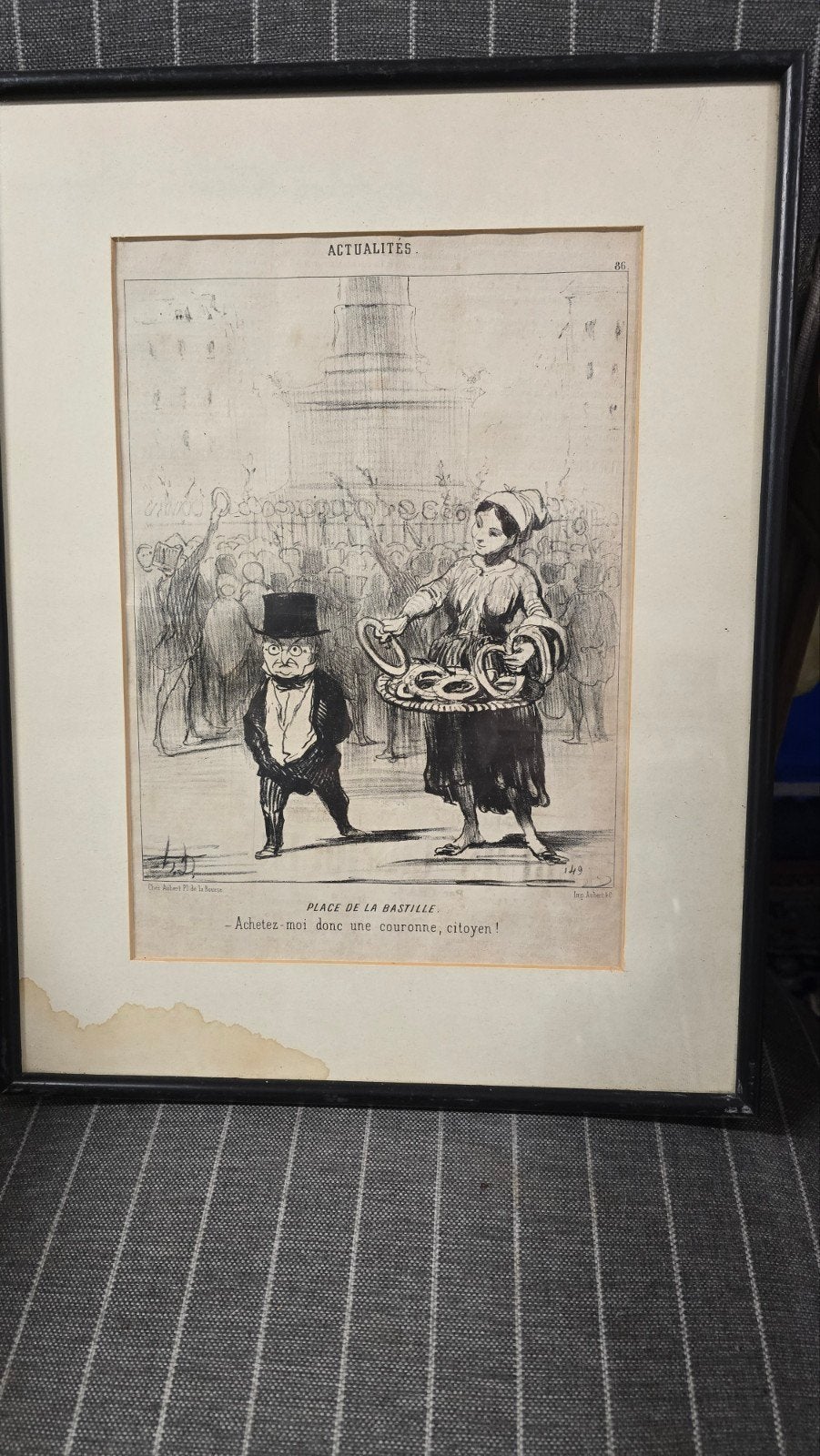 originele lithografie van de beroemde Franse Honoré Daumier,, Ophalen of Verzenden