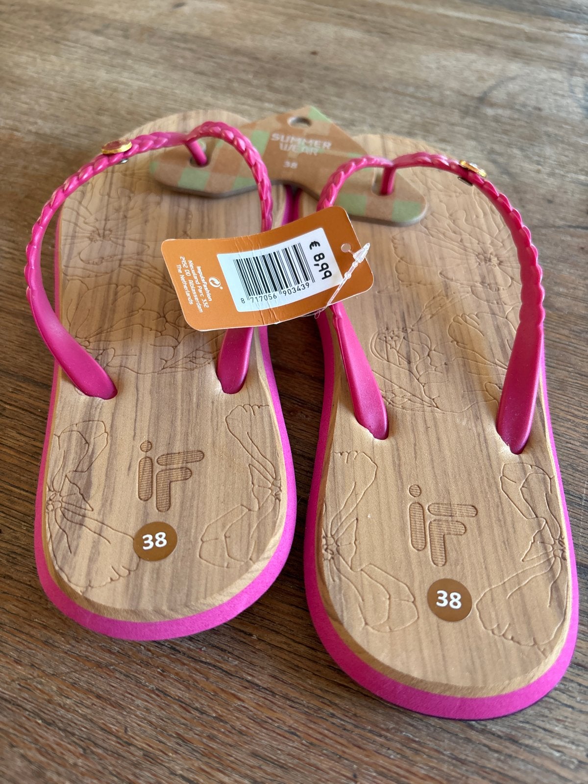 Nieuwe roze IF slippers maat 38, Ophalen of Verzenden, Nieuw, Roze, Slippers