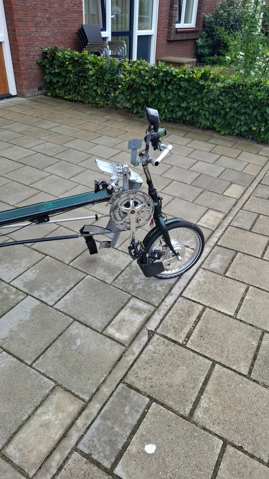 Driewieler Ligfiets met Elektrische Ondersteuning, Gebruikt, Bovenstuur, Schijfrem, Ophalen
