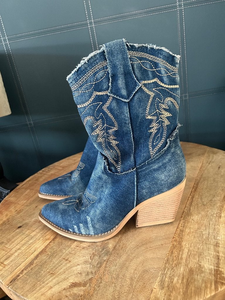 Laarzen, Ophalen, Hoge laarzen, Blauw, Gedragen
