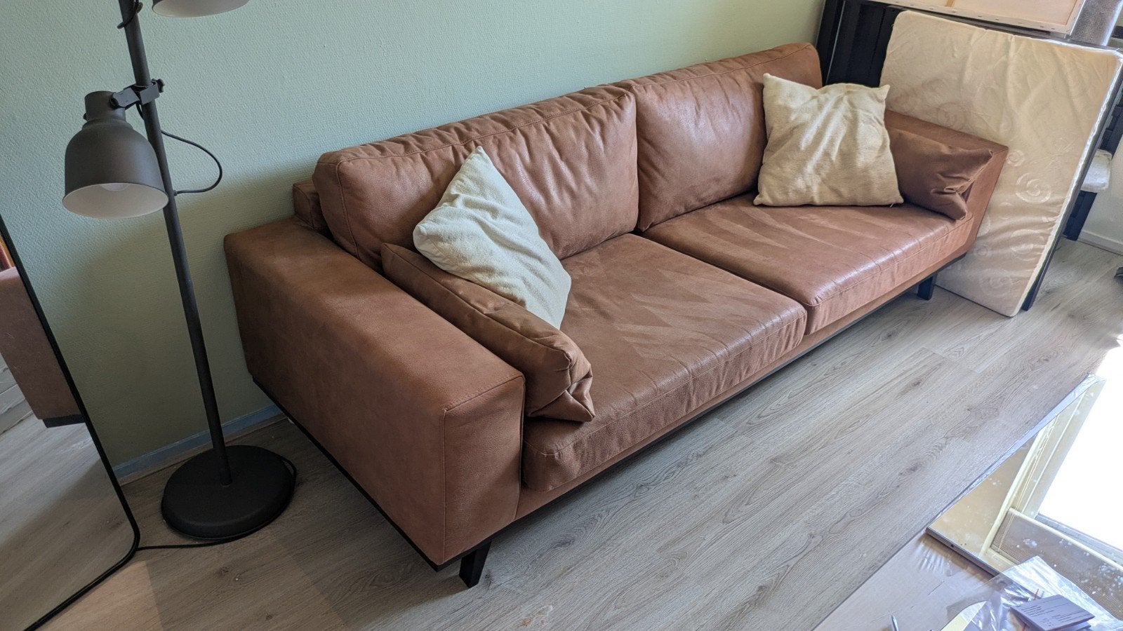 NOUS Living Torino 3-zitsbank cognac | ZGAN | Nieuw €850, Ophalen, Driepersoons, Zo goed als nieuw, Rechte bank