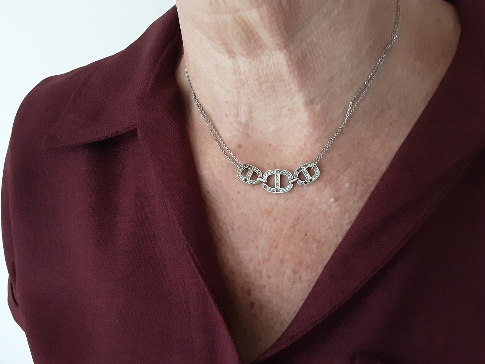 Michael Kors Maritieme Pavé ketting, Met kristal, Overige materialen, Gebruikt, Ophalen of Verzenden