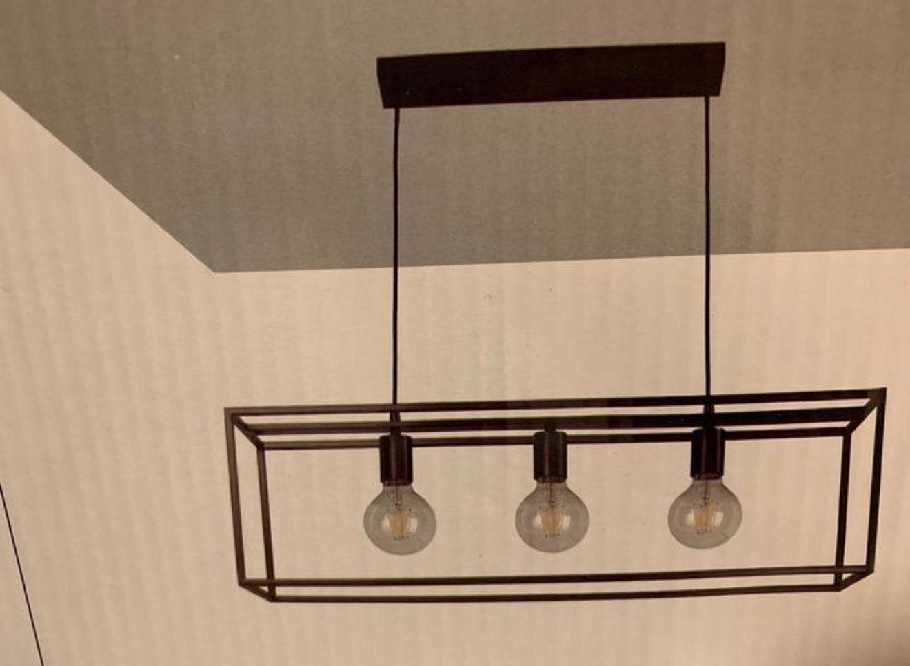 Nieuwe zwarte hanglamp met 3 lichtpunten, industrieel design, Ophalen, Nieuw, Metaal