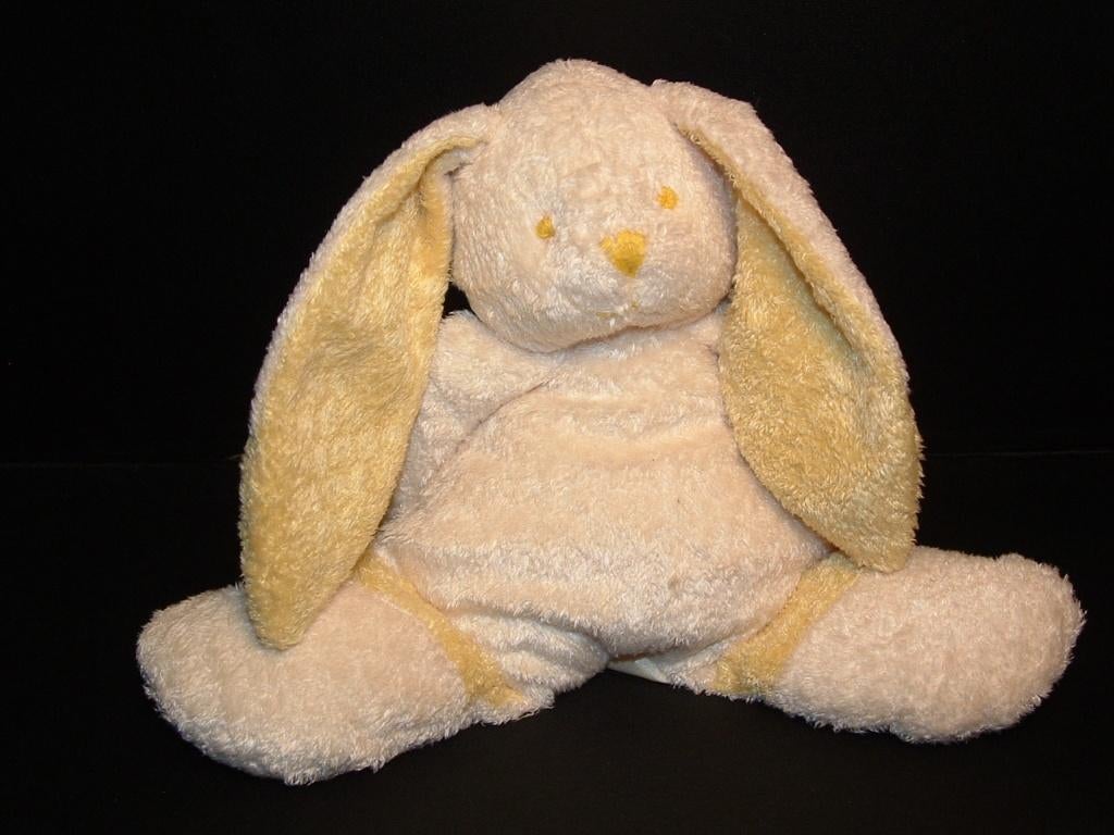 UNITOYS KONIJN ZACHT BADSTOF WIT MET GELE OGEN NEUSJE, Kinderen en Baby's, Speelgoed | Knuffels en Pluche, Ophalen of Verzenden