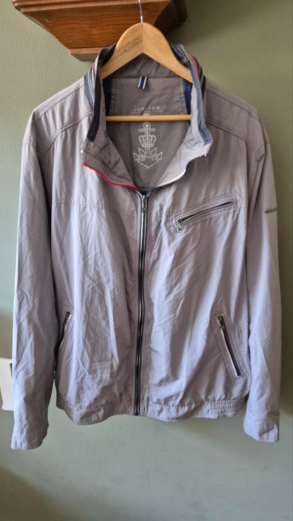 Jupiter nieuw staat grijze blauwe jas mt 64 / mt XXL, Overige maten, Ophalen of Verzenden, Zo goed als nieuw, Grijs
