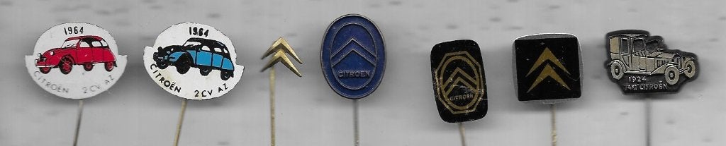 7 CITROEN AUTO SPELDEN VERSCHILLENDE, Ophalen of Verzenden, Gebruikt, Transport, Speldje of Pin