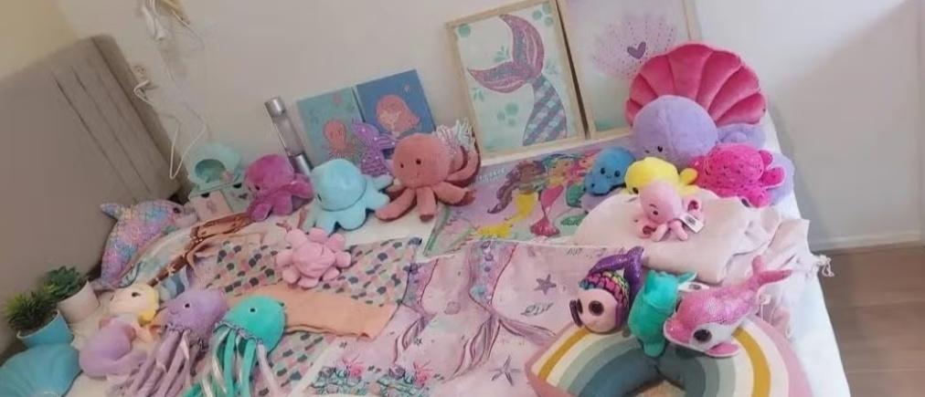 Te koop zeemeermin slaapkamer accessoires, Huis en Inrichting, Slaapkamer | Complete slaapkamers, Ophalen, Zo goed als nieuw, Eenpersoons