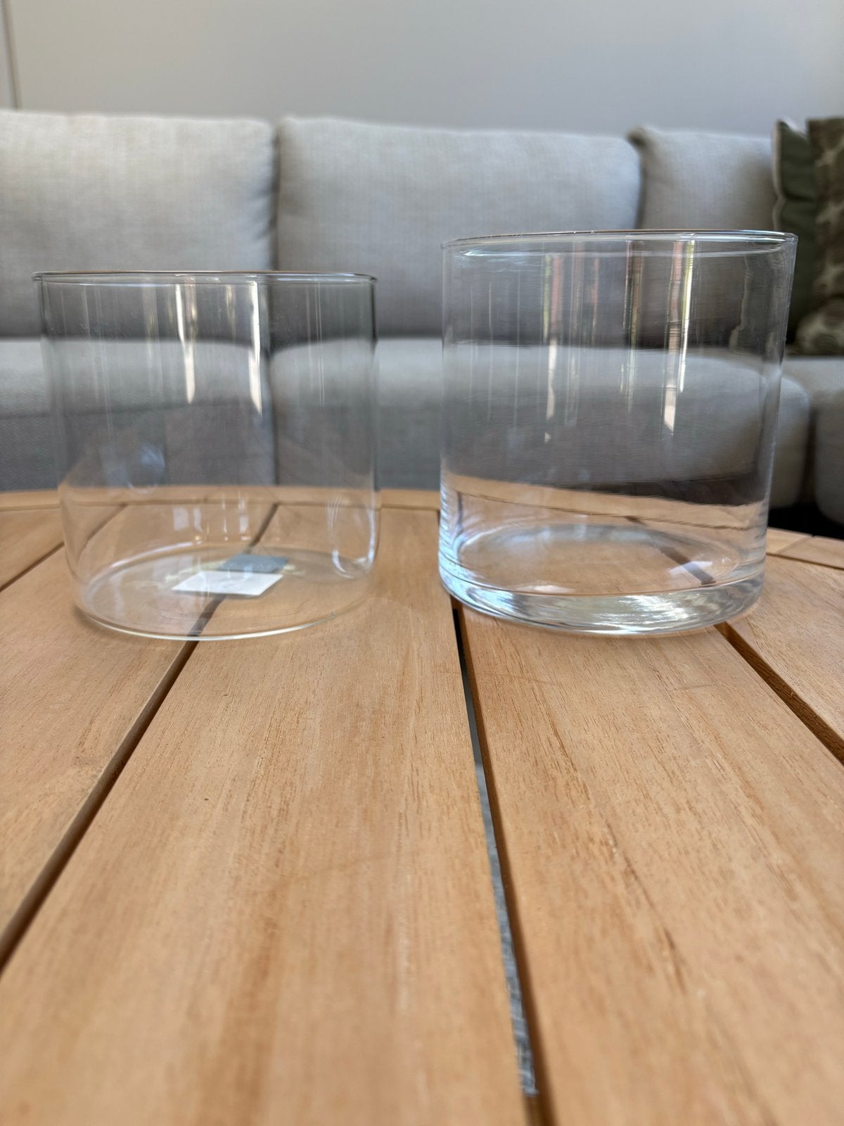Set van 2 glazen vazen/potten - MICA, Ophalen, Zo goed als nieuw, Transparant, Glas