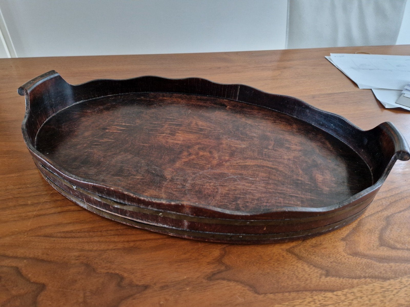 antiek dienblad, Ophalen of Verzenden, Rechthoekig, Hout