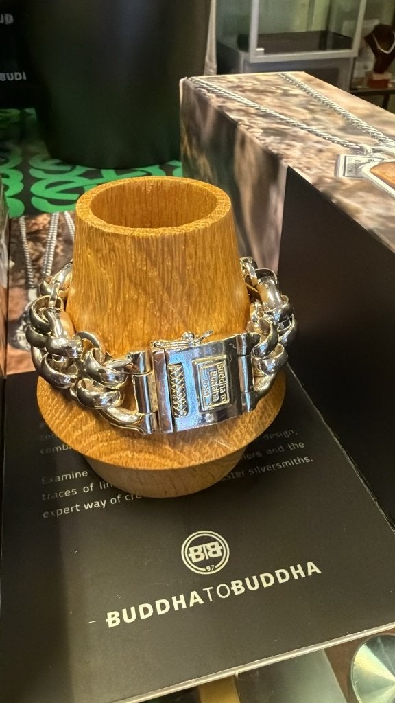 BUDDHA TO BUDDHA ARMBAND TYPE 185 F JADY BIG 21 CM € 399,95, Ophalen of Verzenden, Zo goed als nieuw, Zilver, Zilver