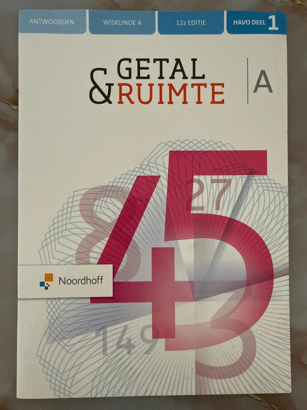 Getal & Ruimte A 12e editie HAVO deel 1 Antwoorden, Ophalen of Verzenden, Zo goed als nieuw, HAVO, Wiskunde A