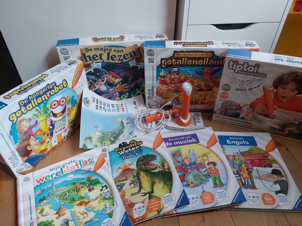 Tiptoi Starter Set met diverse boeken en spellen, Kinderen en Baby's, Ophalen of Verzenden, Gebruikt, Taal en Lezen, Met geluid