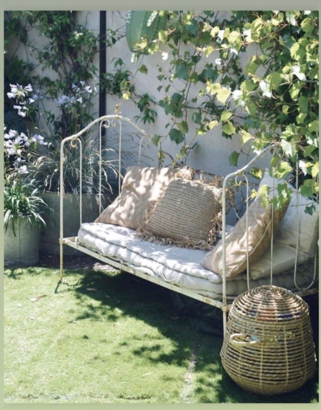 Antiek smeedijzeren tuinbed / daybed / tuinbank, Antiek en Kunst, Antiek | Meubels | Bedden, Ophalen
