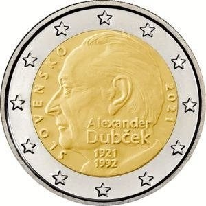 2 Euro Slowakije 2021 - Alexander Dubcek - UNC, Verzenden, Slowakije, 2 euro, Losse munt