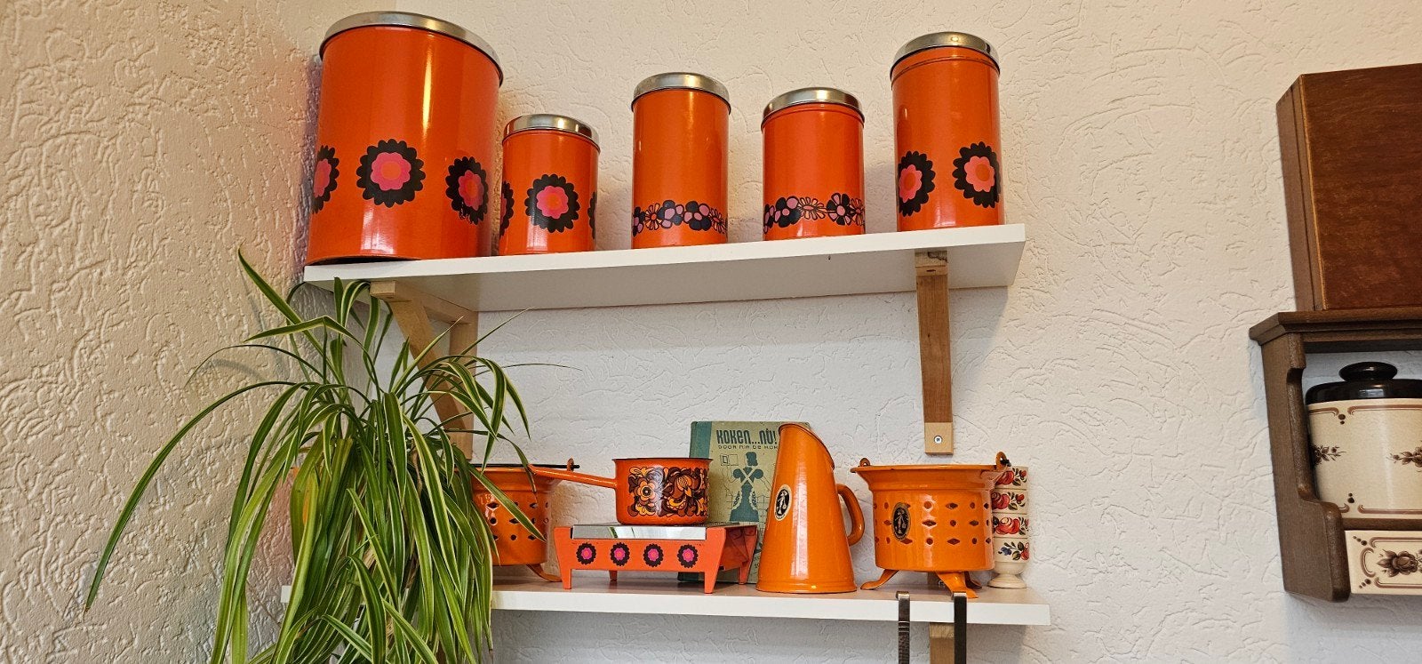 Vintage Brabantia en Grand-mère Keukenset - Oranje Emaille, Ophalen of Verzenden