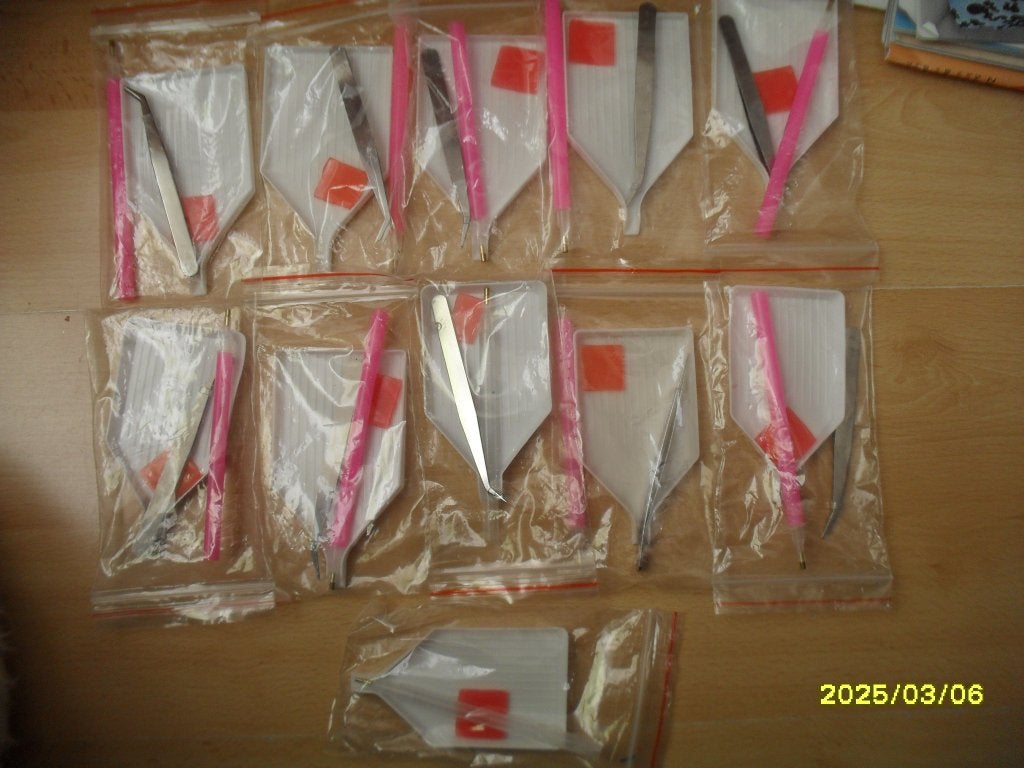 11 setjes Diamond Painting tools, bakje, pen, wax, pincet, Diamond painting, Nieuw, Ophalen of Verzenden, Kunststof