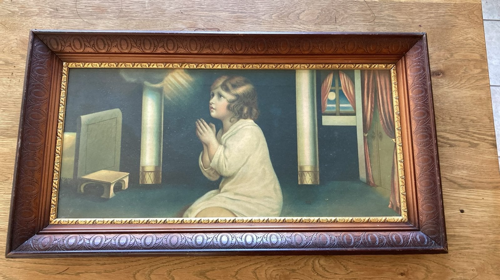 Prent van biddend meisje, Antiek en Kunst, Ophalen