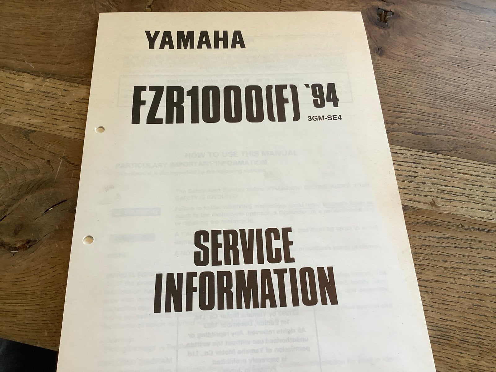 Yamaha FZR1000(F) '94 Service Informatie Handleiding. (37), Verzenden, Yamaha