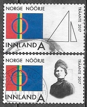 NOORWEGEN serie Conferentie Sami-bevolking 2017, Verzenden, Noorwegen, Gestempeld