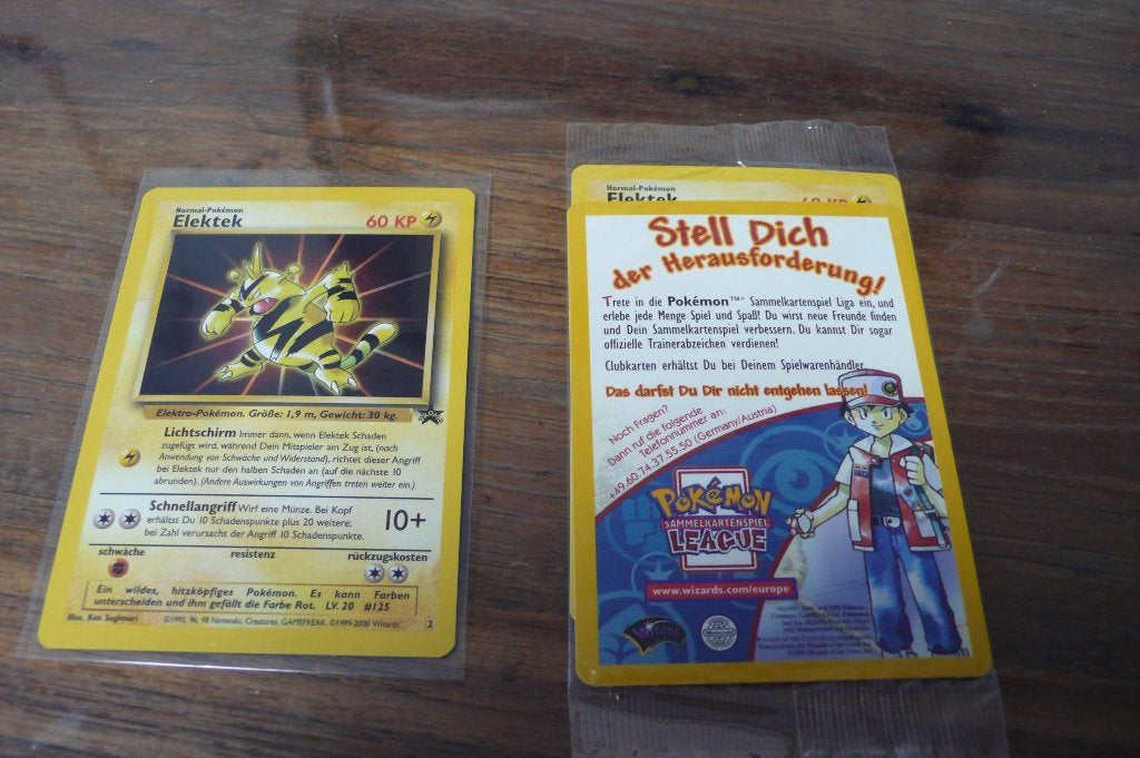 Pokemon kaart seald promo Elektek Germany jaar 2000, Ophalen of Verzenden, Nieuw, Losse kaart