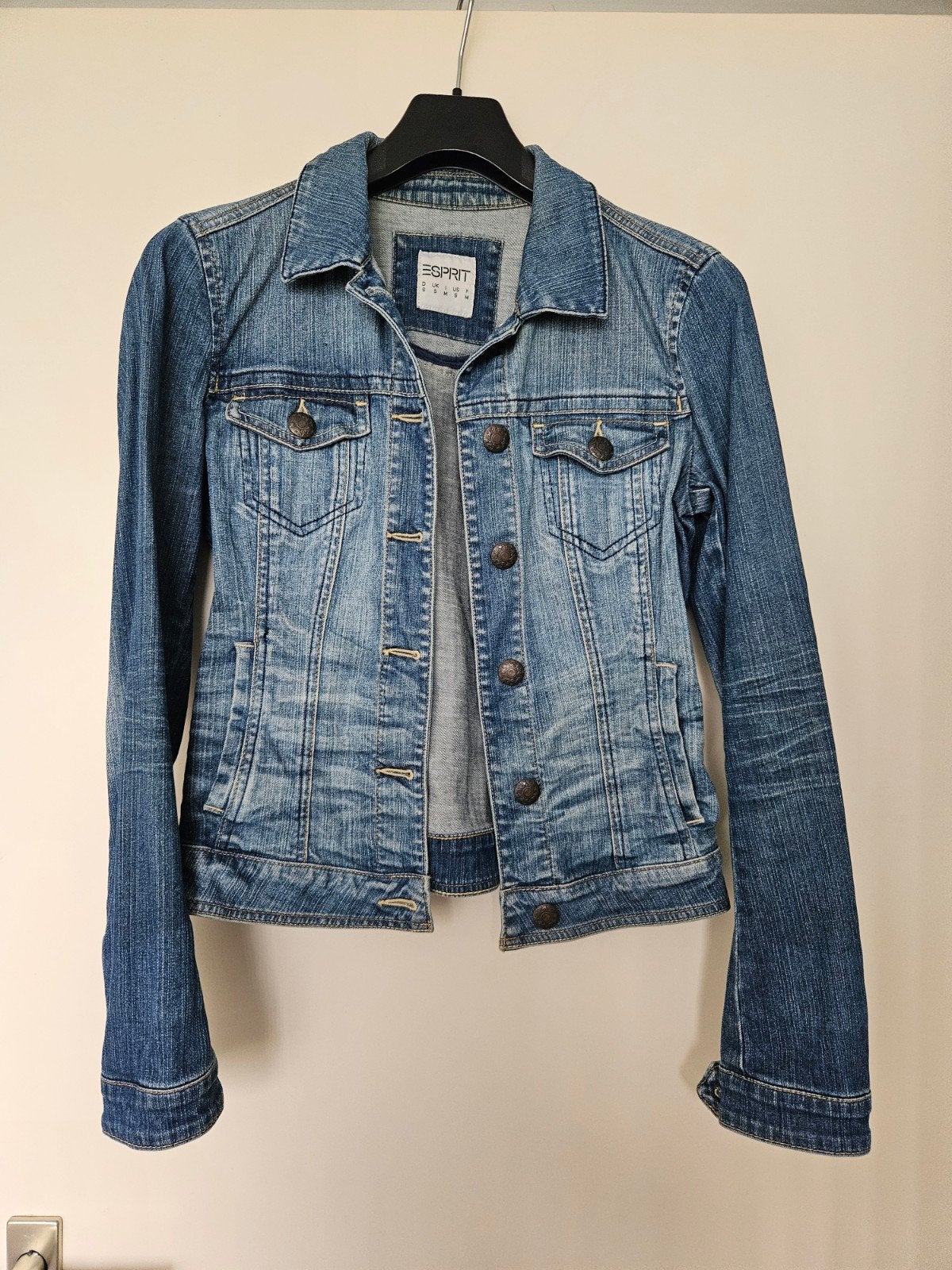 Esprit spijkerjasje maat S, Blauw, Ophalen of Verzenden, Maat 36 (S), Gedragen