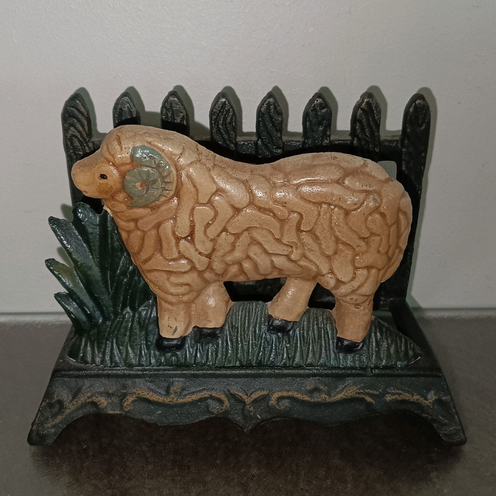 Gietijzeren Schaap Brievenhouder - Vintage Decoratie, Ophalen of Verzenden