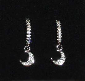 Oorbellen Zilver 925 zirkonia maan creolen maantjes, Verzenden, Nieuw, Knopjes of Stekers, Zilver