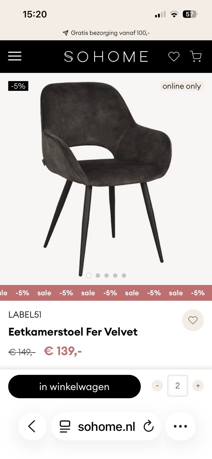 6 eetkamer stoelen label 51, Huis en Inrichting, Stoelen, Zo goed als nieuw, Vijf, Zes of meer stoelen, Overige materialen, Grijs
