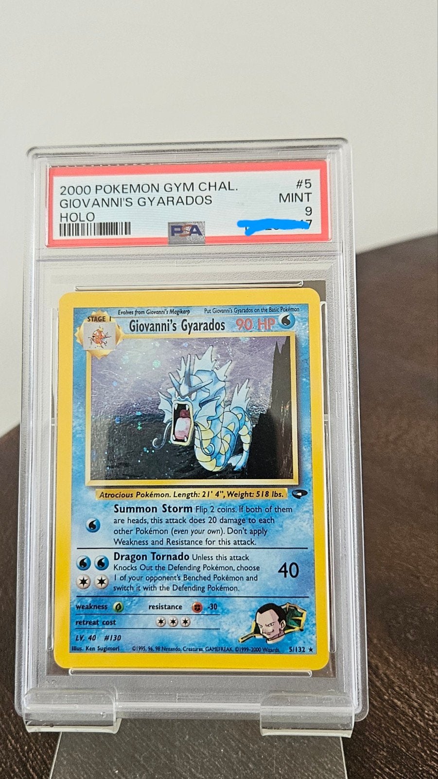 Giovanni's Gyarados Holo PSA 9 Mint Pokémon Kaart 2000, Ophalen of Verzenden