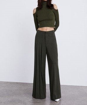 Olive green cold shoulder sweater (ZARA), Zara, Nieuw, Ophalen of Verzenden, Maat 36 (S)