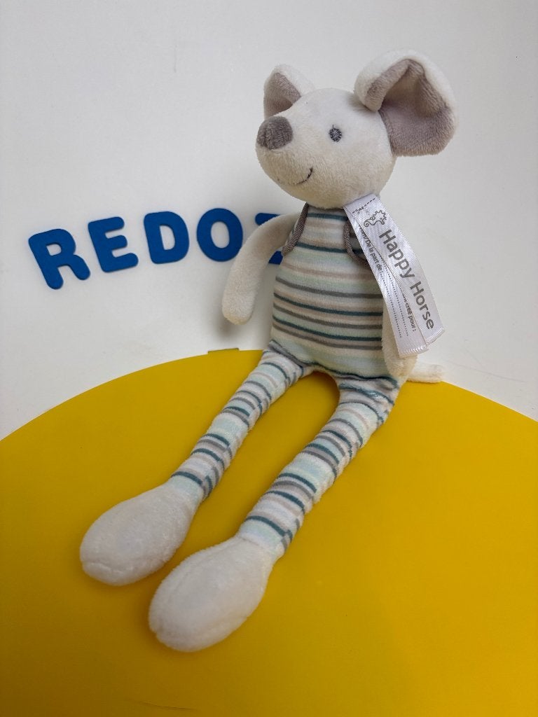 K3284 happy horse muis Melody groen gestreept, Kinderen en Baby's, Speelgoed | Knuffels en Pluche, Ophalen of Verzenden, Zo goed als nieuw