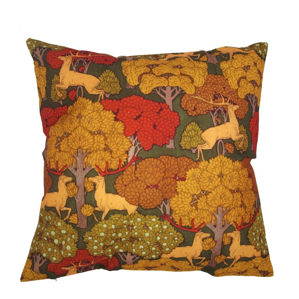 Kussenhoes Vintage Herten linnenlook 45 x 45 cm, Dekussenkraam@gmail.com, Verzenden, De kussenkraam, Nieuw