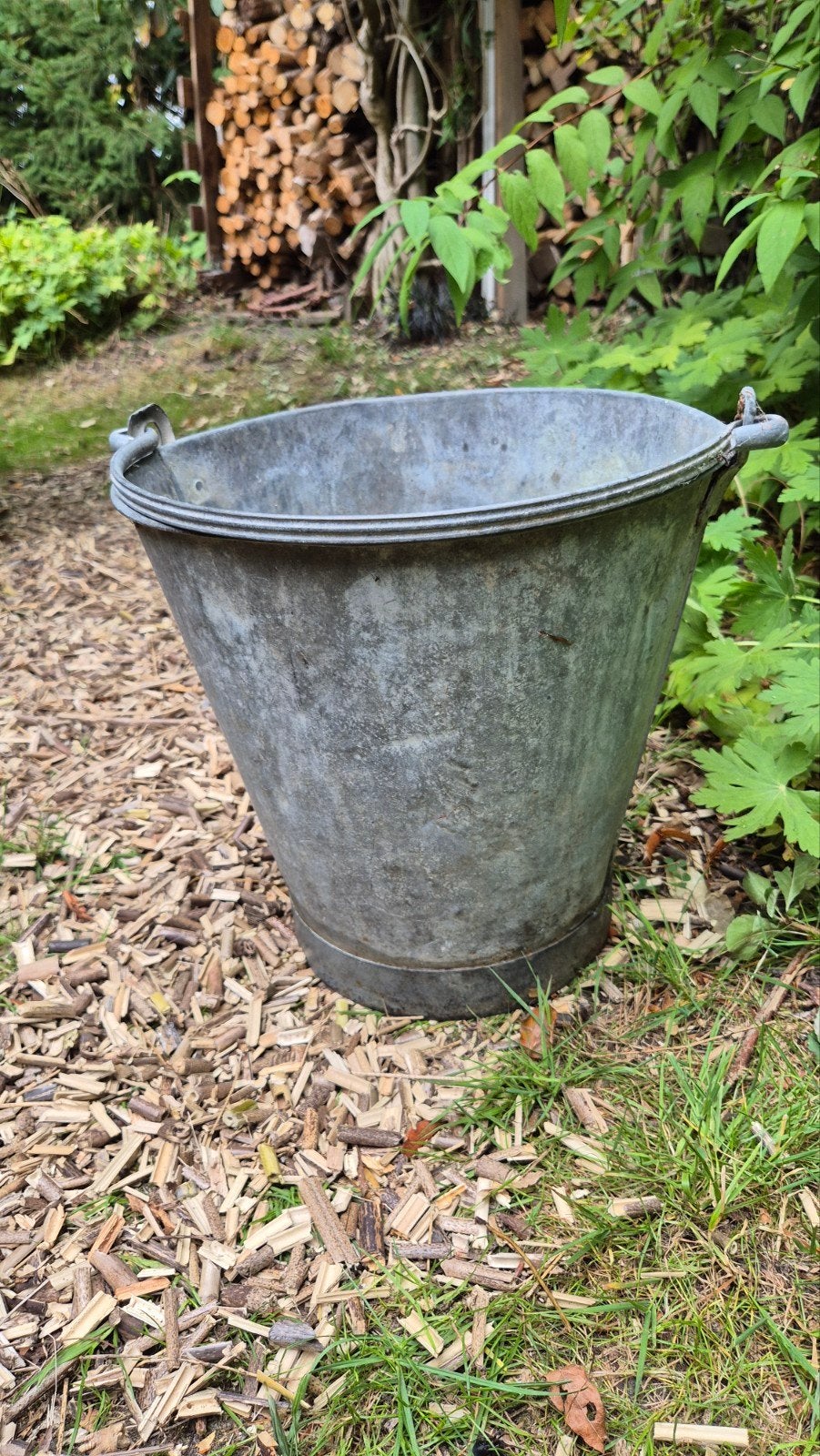 Oude emmer van zink, Tuin en Terras, Gebruikt, Minder dan 30 cm, Rond, Ophalen of Verzenden