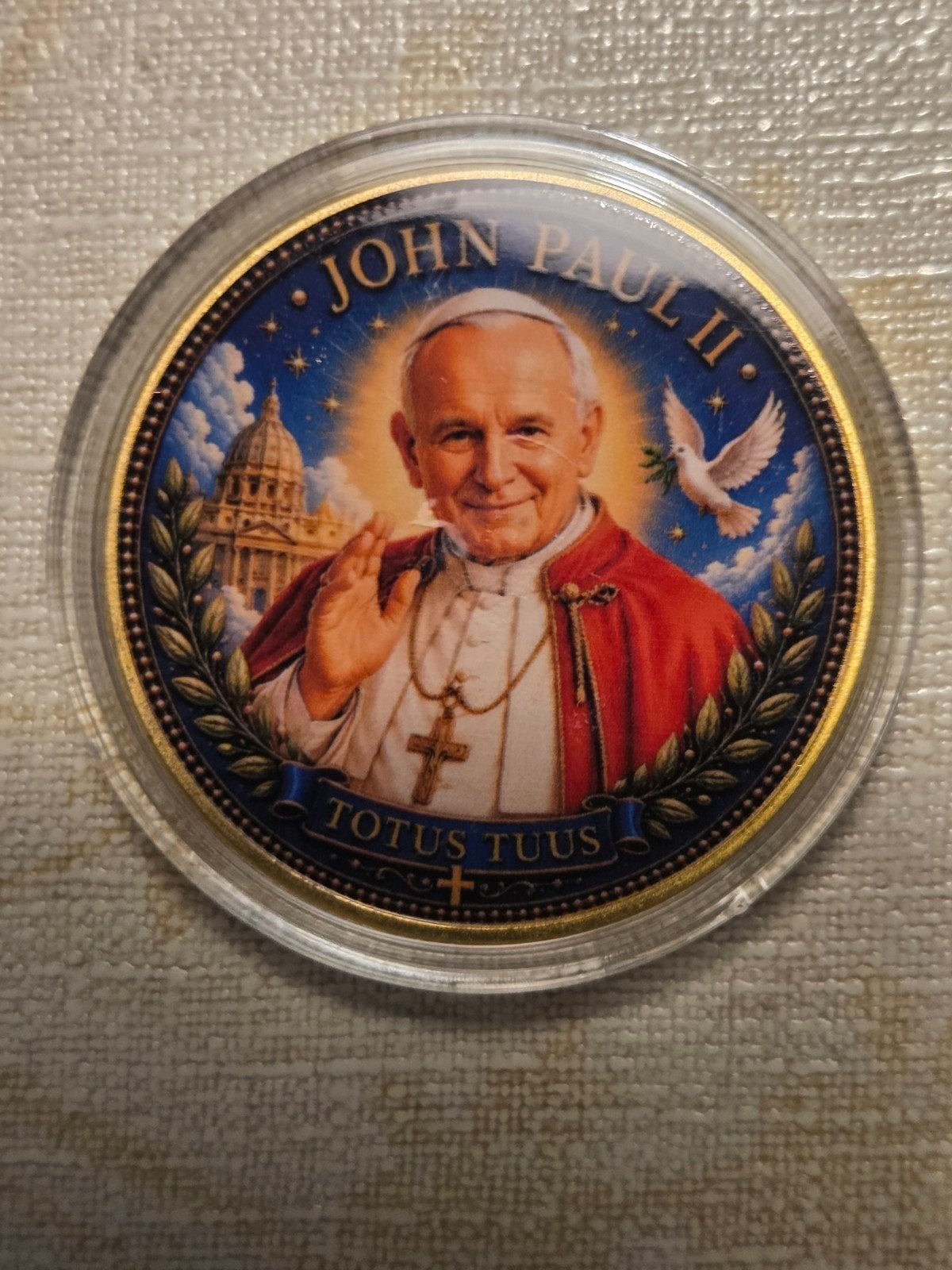 Herdenkingsmunt Paus Johannes Paulus II, Ophalen of Verzenden, Overige waardes, Losse munt