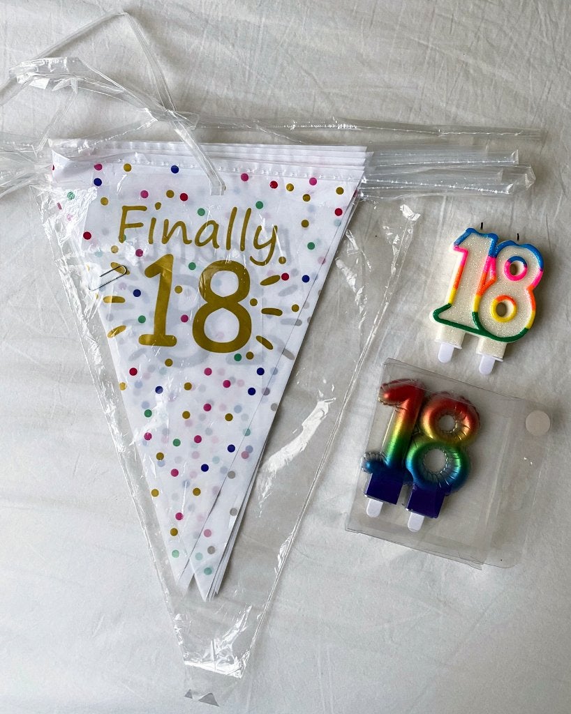18 jaar spullen, 3 stuks, los te koop, Ophalen of Verzenden, Zo goed als nieuw, Versiering, Verjaardag