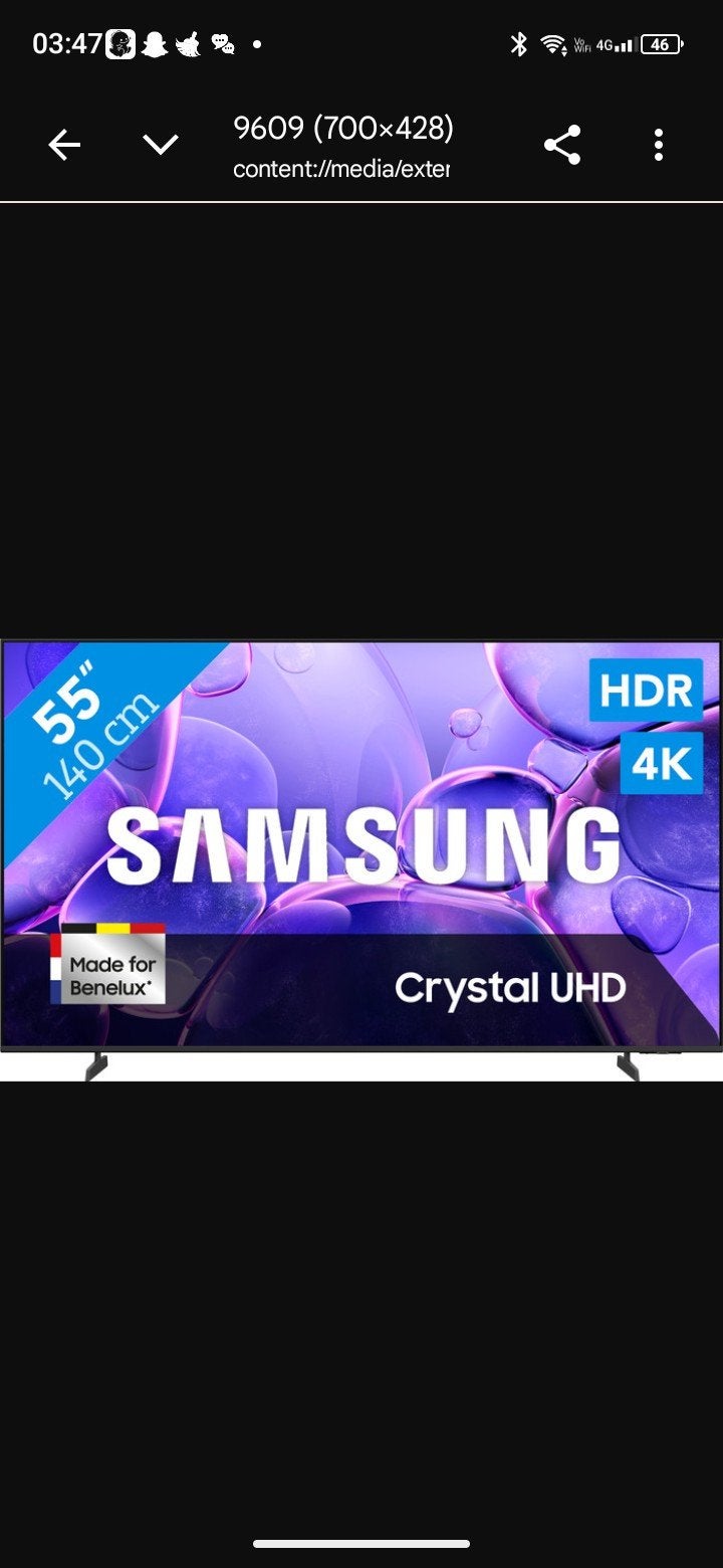 Samsung 55 inch 4K Crystal UHD Smart TV, Ophalen, LED, 50 Hz, Zo goed als nieuw