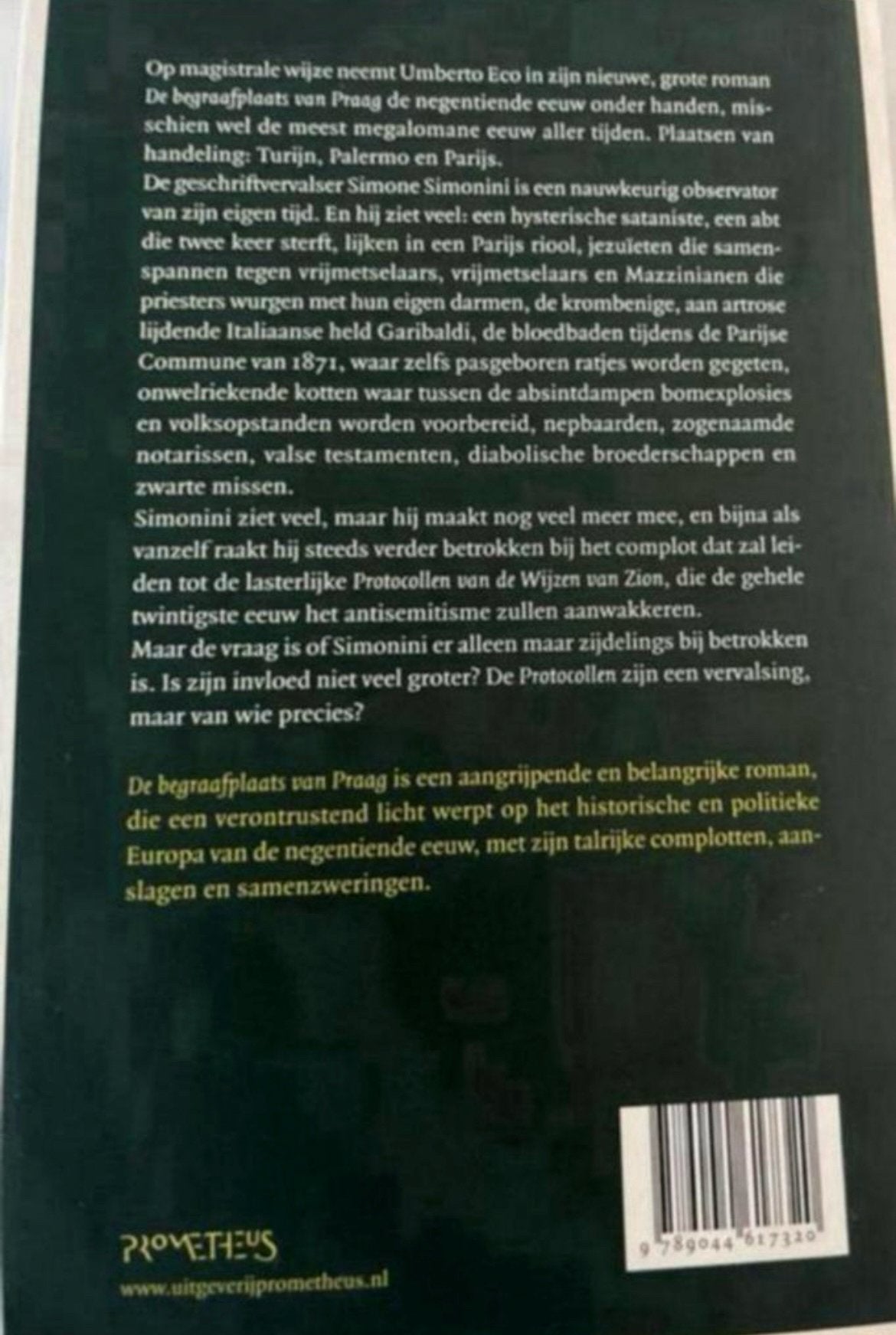 Umberto Eco - De begraafplaats van Praag, Ophalen of Verzenden, Gelezen