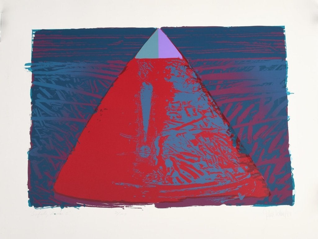 John Loker - "Safety Zone 2" 1989 30/100 Groot formaat!, Antiek en Kunst, Gelimiteerde oplage, Lithografie, Abstract, Ophalen