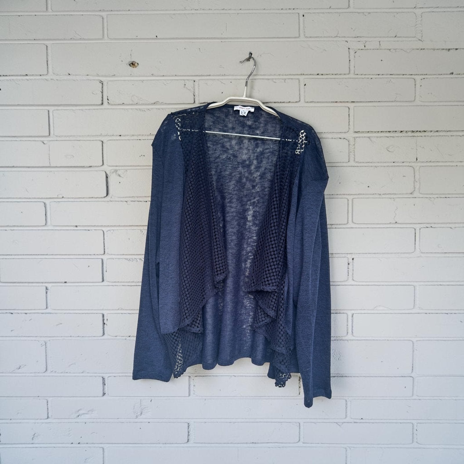 Paprika Vest Maat 3/XL (44/46) Donker Blauw Gebreid Open, P, Trui of Vest, P, P