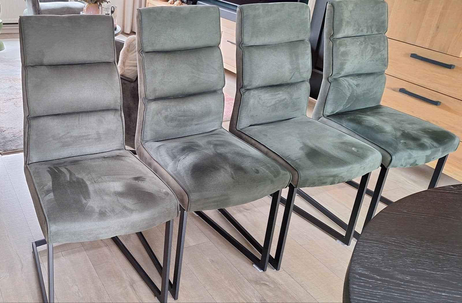 4 eetkamerstoelen groen, Huis en Inrichting, Ophalen, Overige kleuren