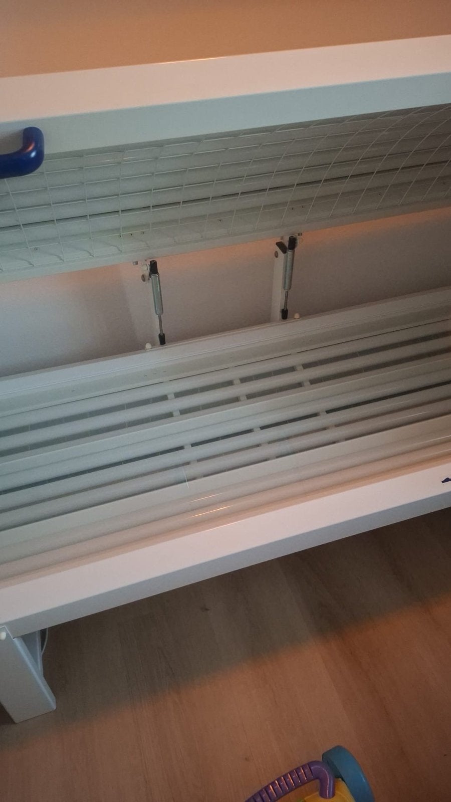 Zonnebank met boven- en onderlampen, Witgoed en Apparatuur, Zonnebanken en Gezichtsbruiners, Ophalen, Gebruikt, Zonnebank dubbelzijdig