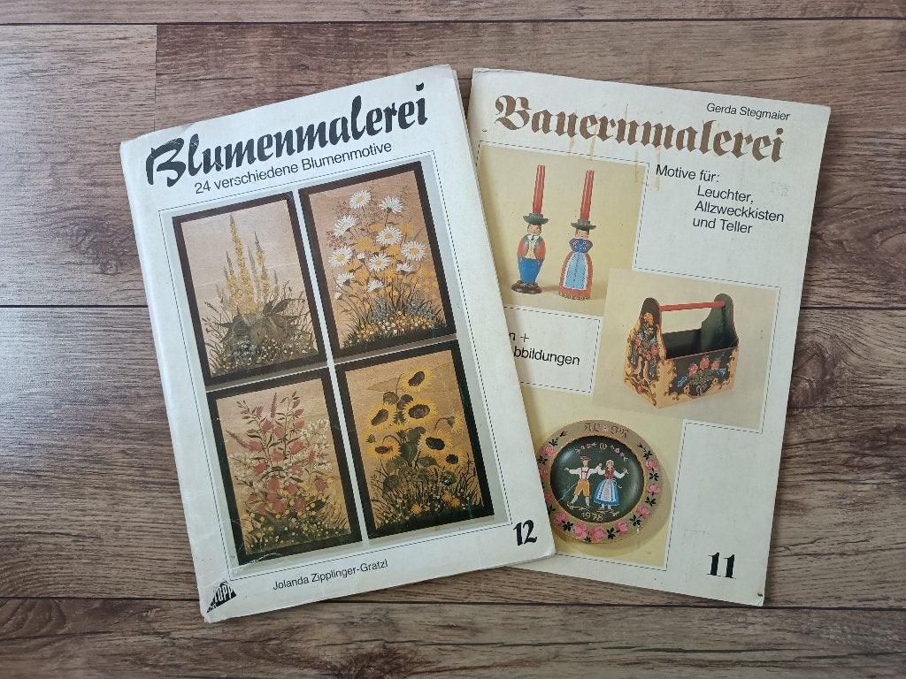 2 Vintage mappen Bauernmalerei + Blumenmalerei, Ophalen of Verzenden, Gebruikt, Album of Boek